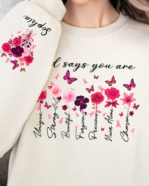 God Says You Are Unique Sweater Breast Cancer Awareness Sweater