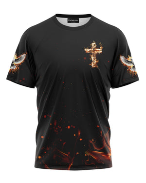 Baptized In Fire Matthew 3:11 All Over Print T-shirt