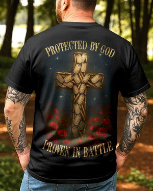 Protected By God Proven In Battle All Over Print T-Shirt