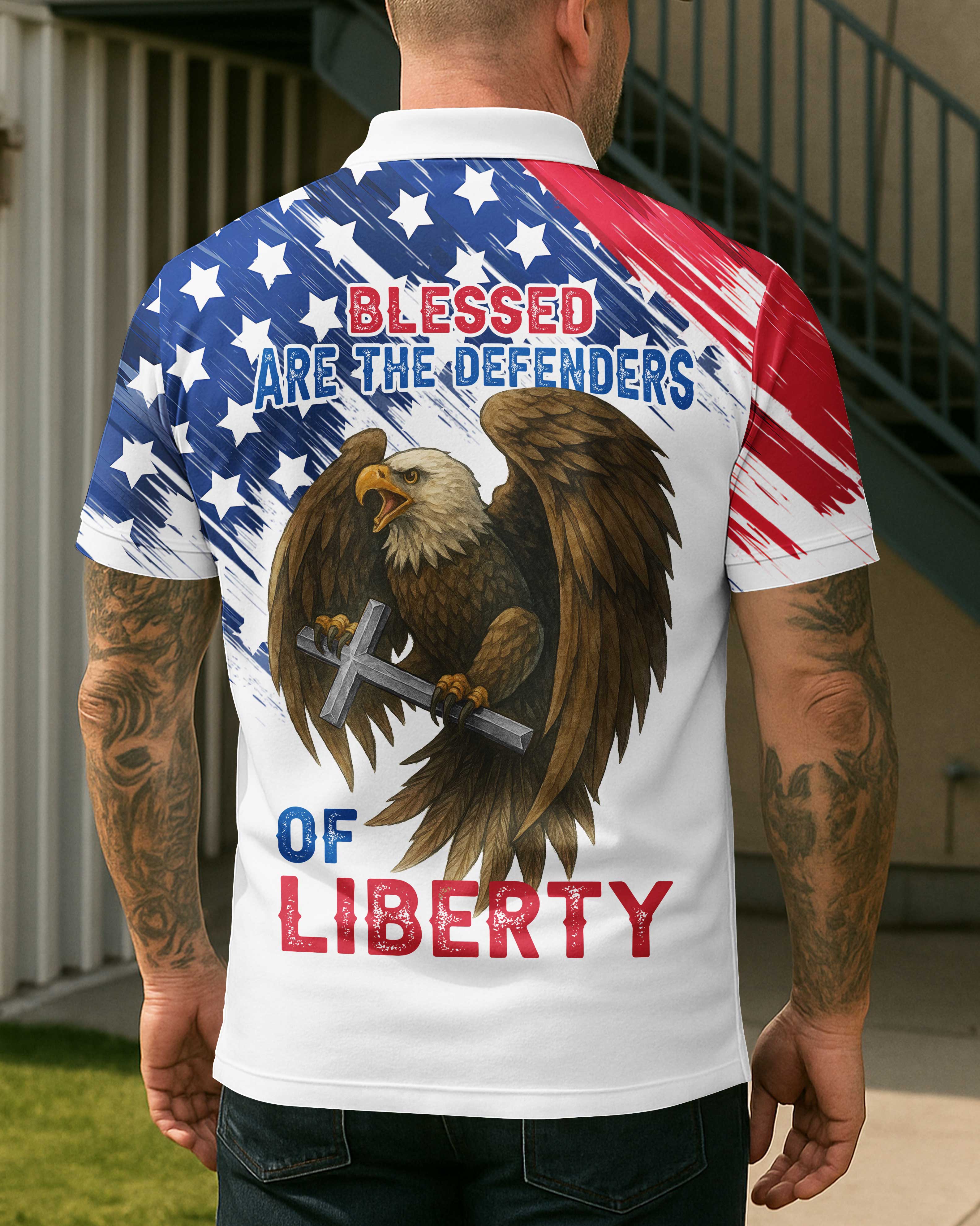 Blessed Are The Defenders Of Liberty All Over Print Polo