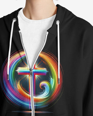 Rooted In Christ Jesus Is Light All Over Print Zip Hoodie