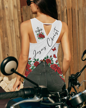 Daughter Of The King Cut Out Wrap Back Tank Top