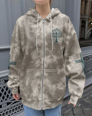 Rooted In Christ All Over Print Zip Hoodie