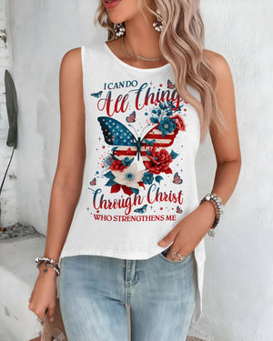 I Can Do All Things Through Christ All Over Print Cut Out Wrap Back Tank Top