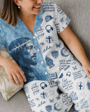 Crystal Jesus Button Pajamas