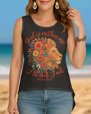 God Is Within Me I'll Not Fail Psalm Crop Out Wrap Back Tank Top