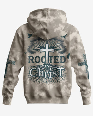 Rooted In Christ All Over Print Zip Hoodie