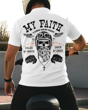 My Faith Is Louder Than My Exhaust All Over Print Polo