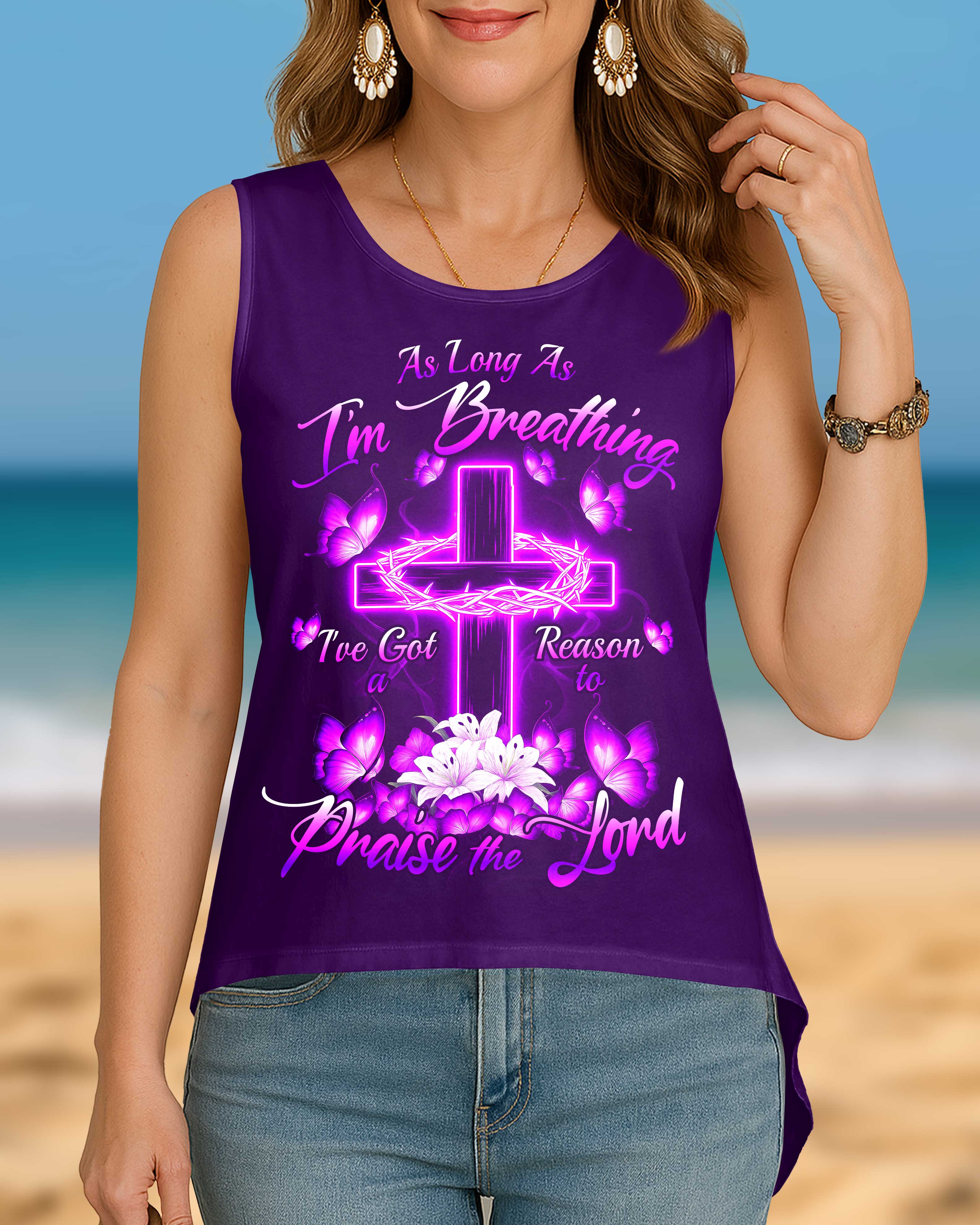 Faith Hope Love All Over Print Cut Out Wrap Back Tank Top