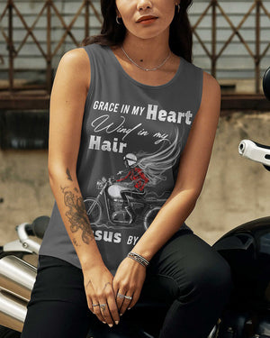 Grace In My Heart Cut Out Wrap Back Tank Top