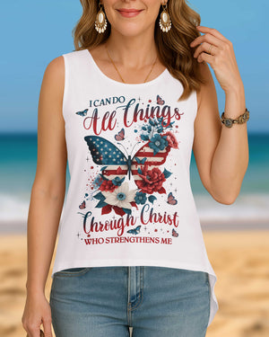I Can Do All Things Through Christ All Over Print Cut Out Wrap Back Tank Top