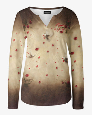 I Have Found The One Whom My Soul Loves All Over Print V-neck Long Sleeves Shirt