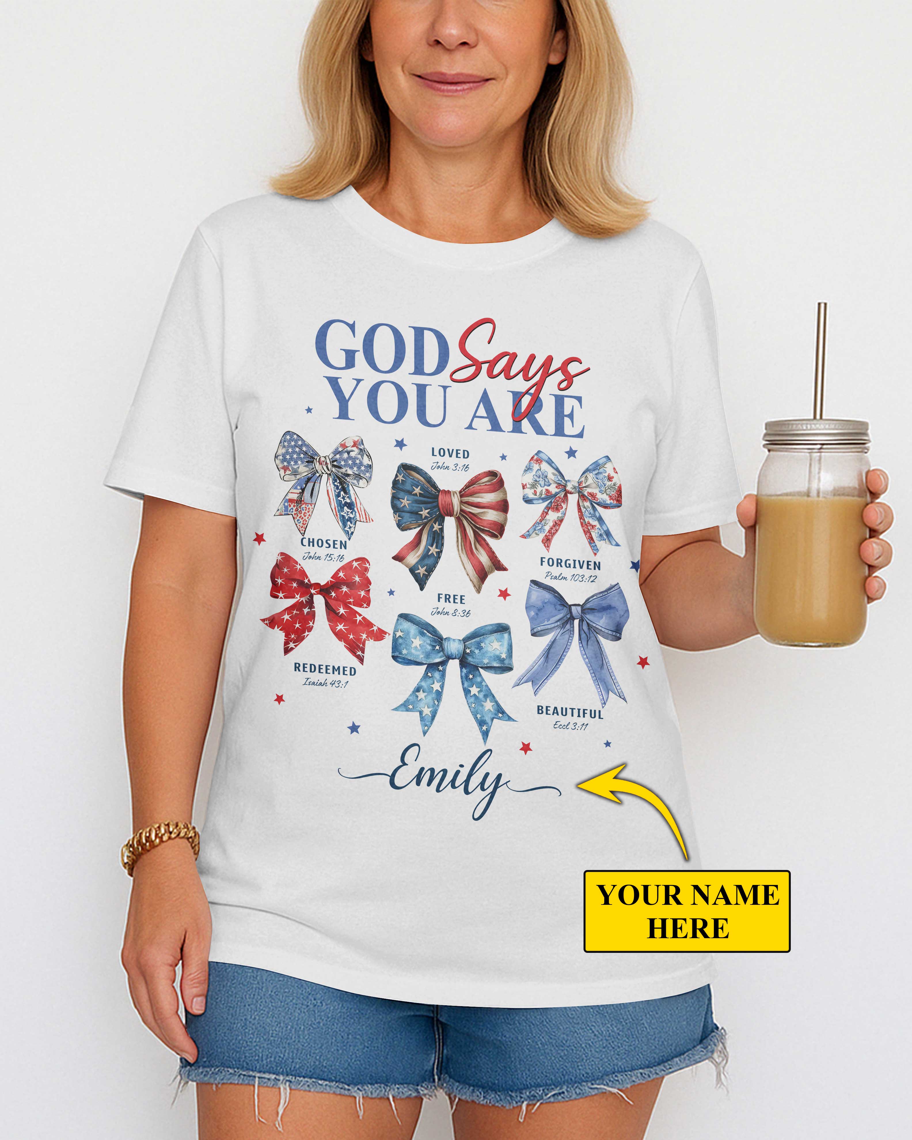 God Says You Are Chosen Loved Forgiven Redeemed Free Beautiful T-Shirt