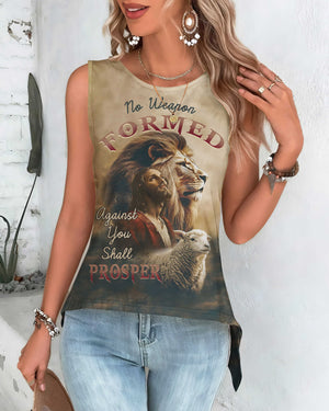 No Weapon Formed Against You Shall Prosper All Over Print Cut Out Wrap Back Tank Top