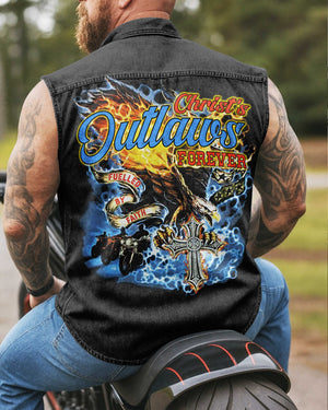 Christ's Outlaws For Sleevesless Denim Shirt