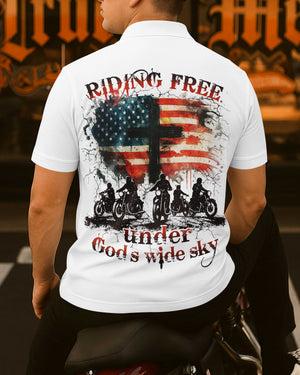 Riding Free Under God's Wide Sky All Over Print Polo
