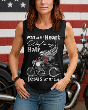 Grace In My Heart Cut Out Wrap Back Tank Top