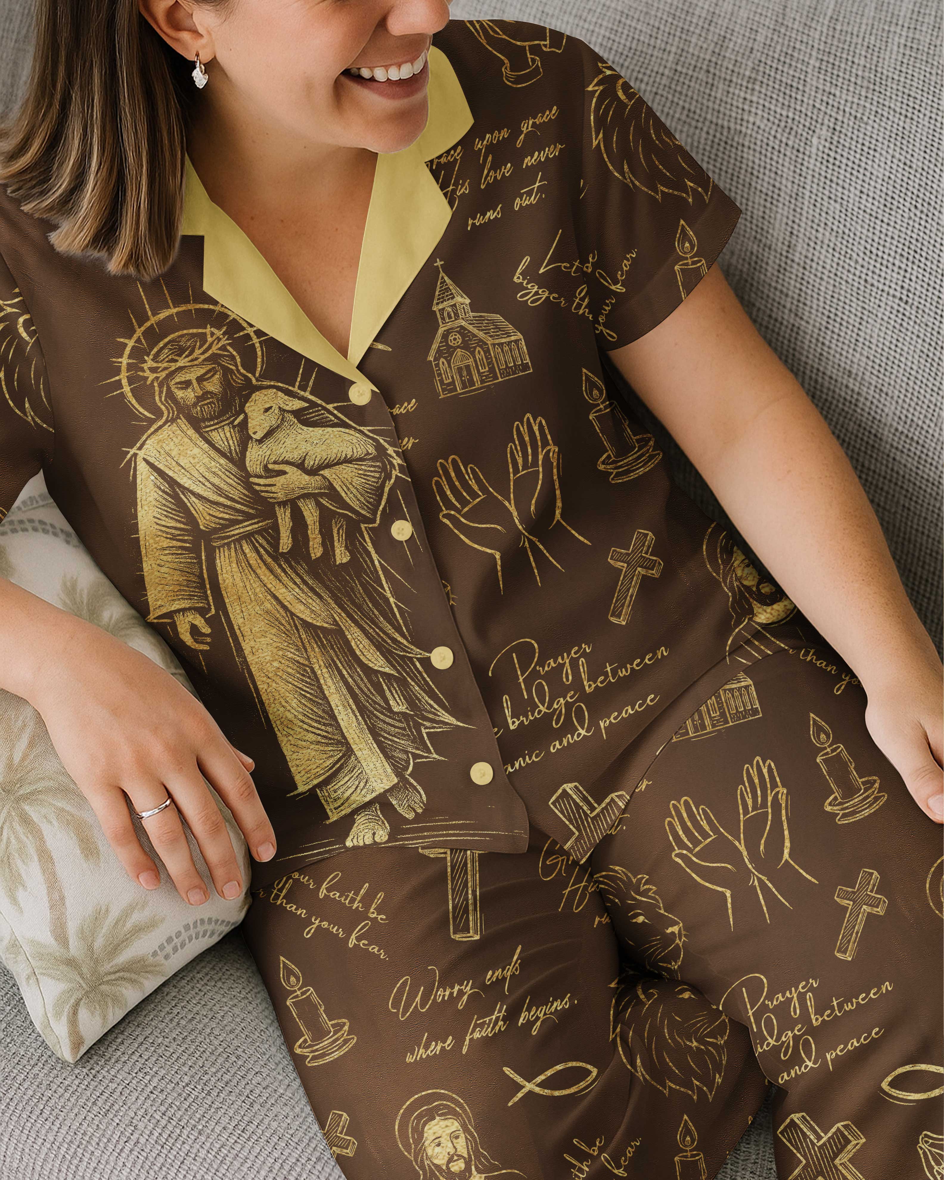 Grace Upon Grace All Over Print Button Pajamas