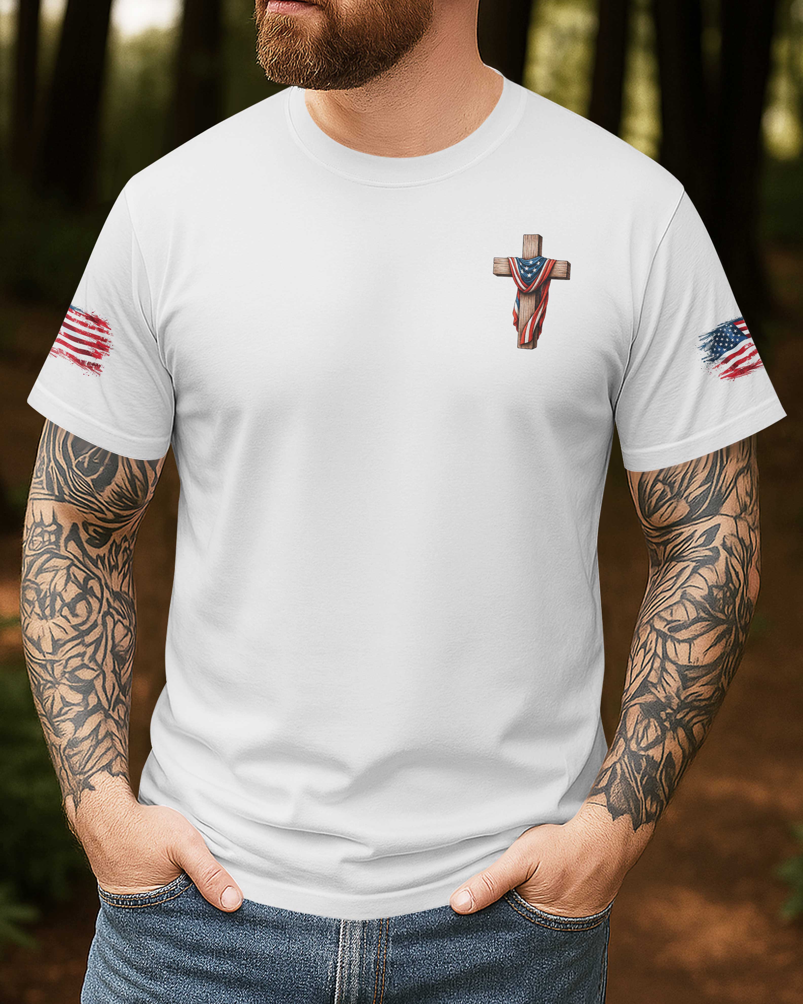 Stand For The Flag Kneel For The Cross T-Shirt
