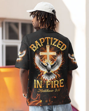 Baptized In Fire Matthew 3:11 All Over Print T-shirt