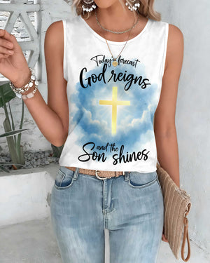 Today's Forecast All Over Print Crop Out Wrap Back Tank Top