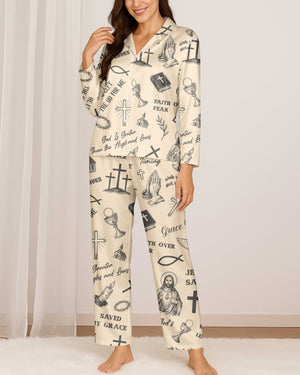 Jesus Saves Button Pajamas