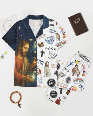 Pray More Worry Less All Over Print Button Pajamas
