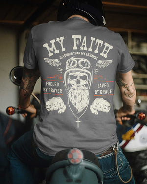 My Faith Is Louder Than My Exhaust All Over Print T-Shirt