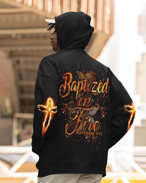 Baptized In Fire All Over Print Zip Hoodie