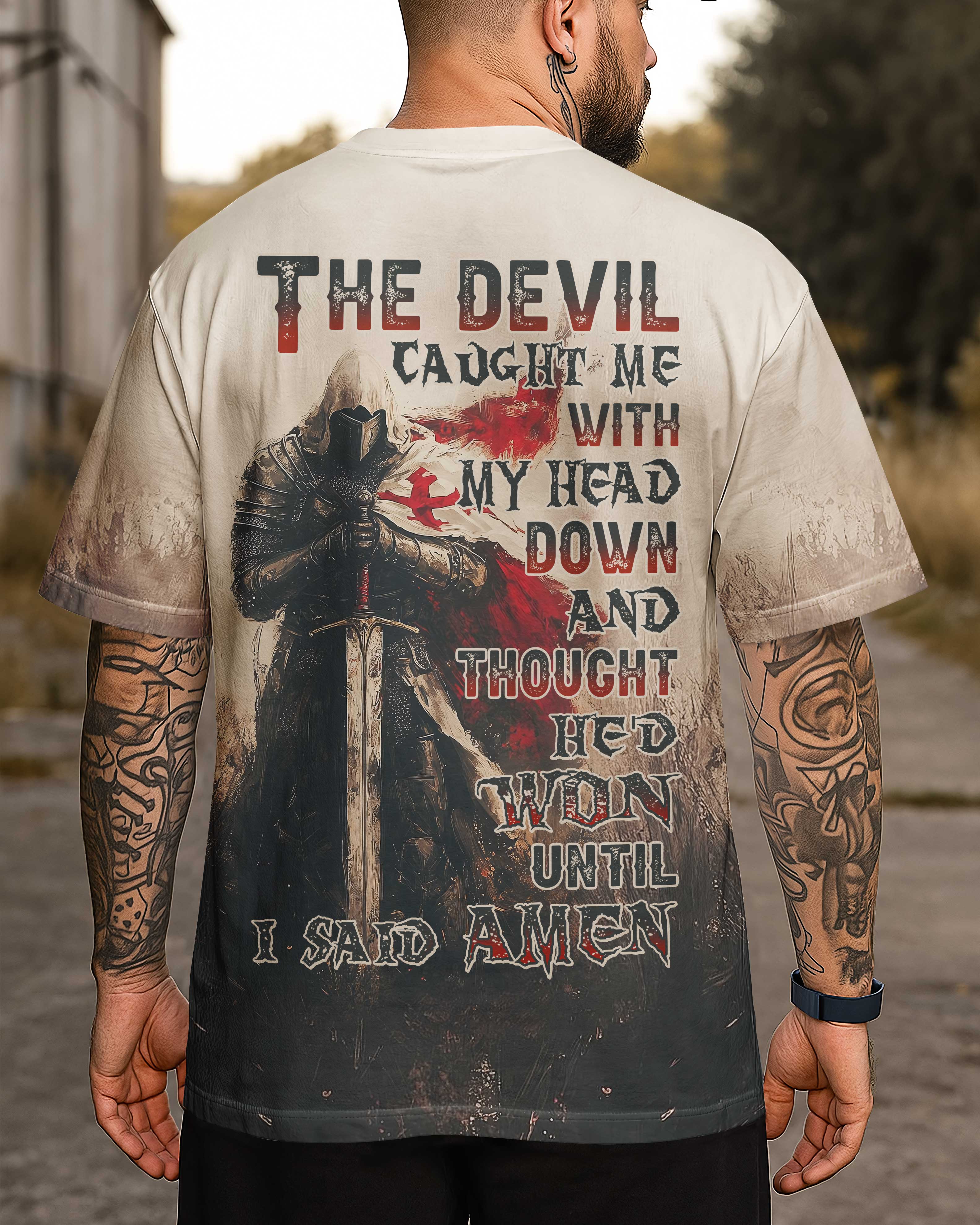 The Devil Caught Me All Over Print T-Shirt