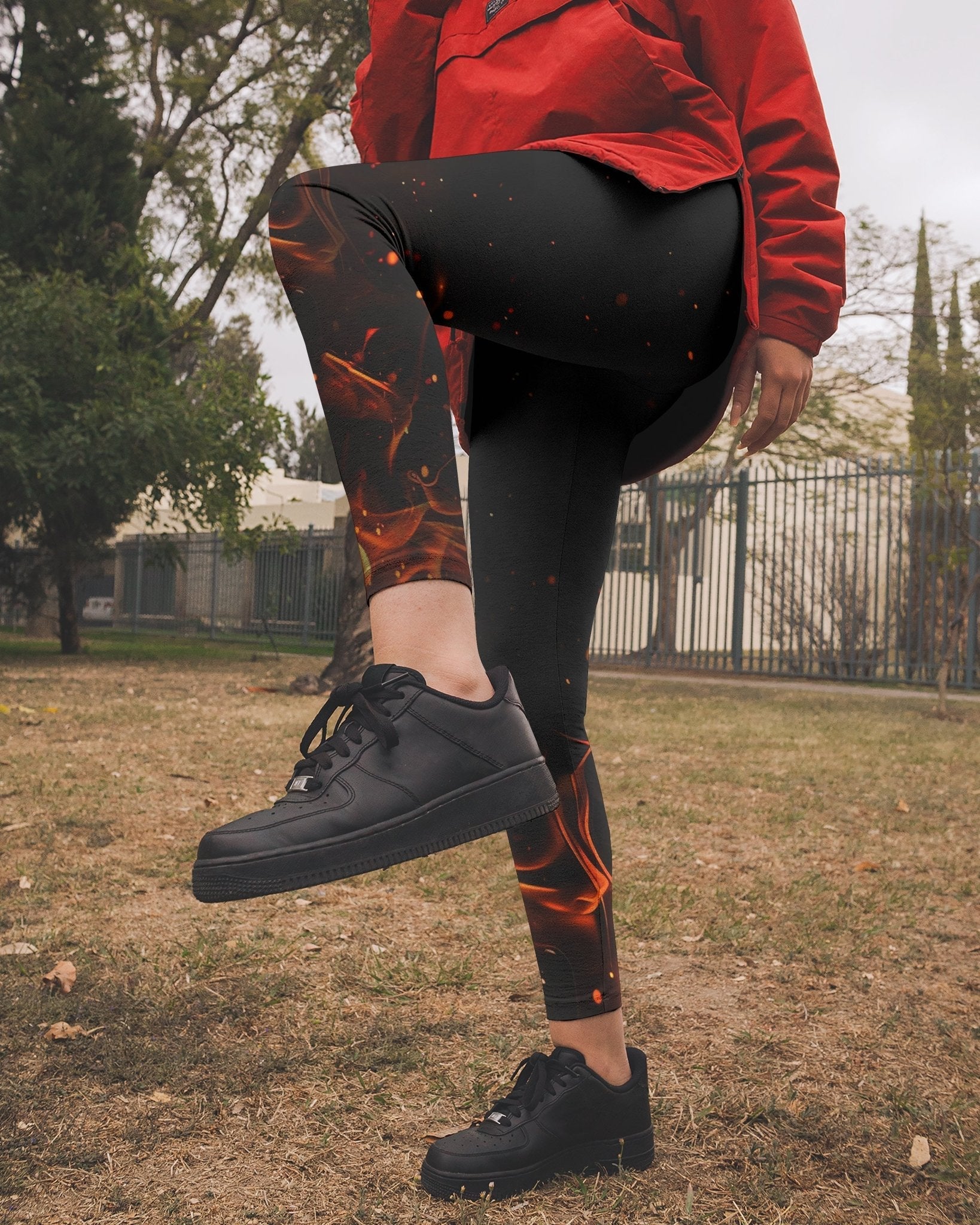 Baptized In Fire Matthew 3:11 All Over Print Leggings