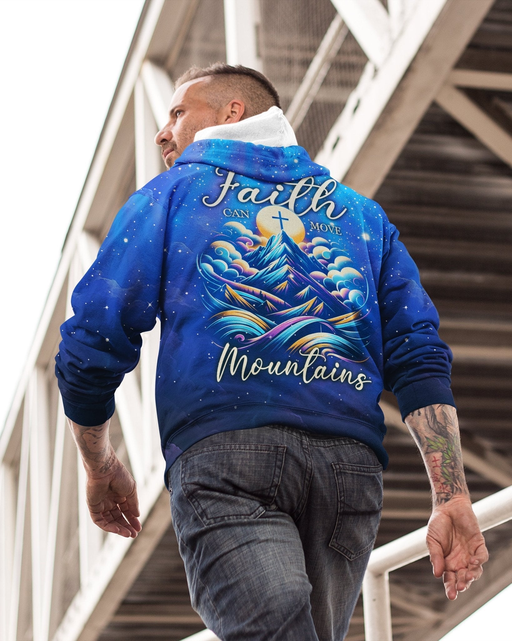 Faith Can Move Mountains All Over Print Zip Hoodie