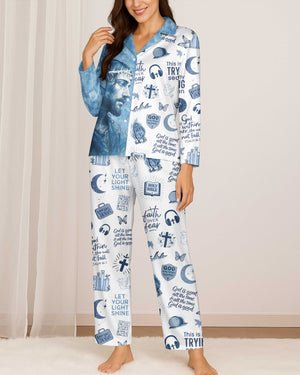 Crystal Jesus Button Pajamas