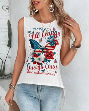 I Can Do All Things Through Christ All Over Print Cut Out Wrap Back Tank Top