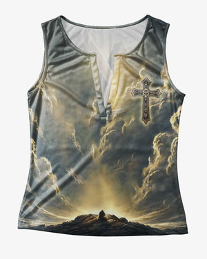 He Died For Me So I'll Live For Him All Over Print V-neck Tank Top