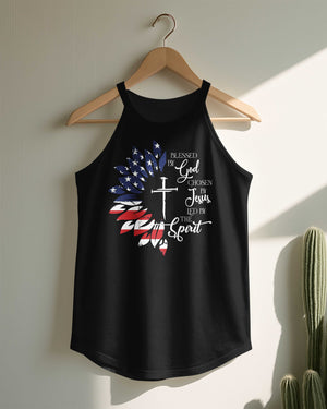 Blessed By God Chosen By Jesus Led By The Spirit Rocker Tank Top