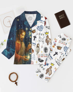 Pray More Worry Less All Over Print Button Pajamas