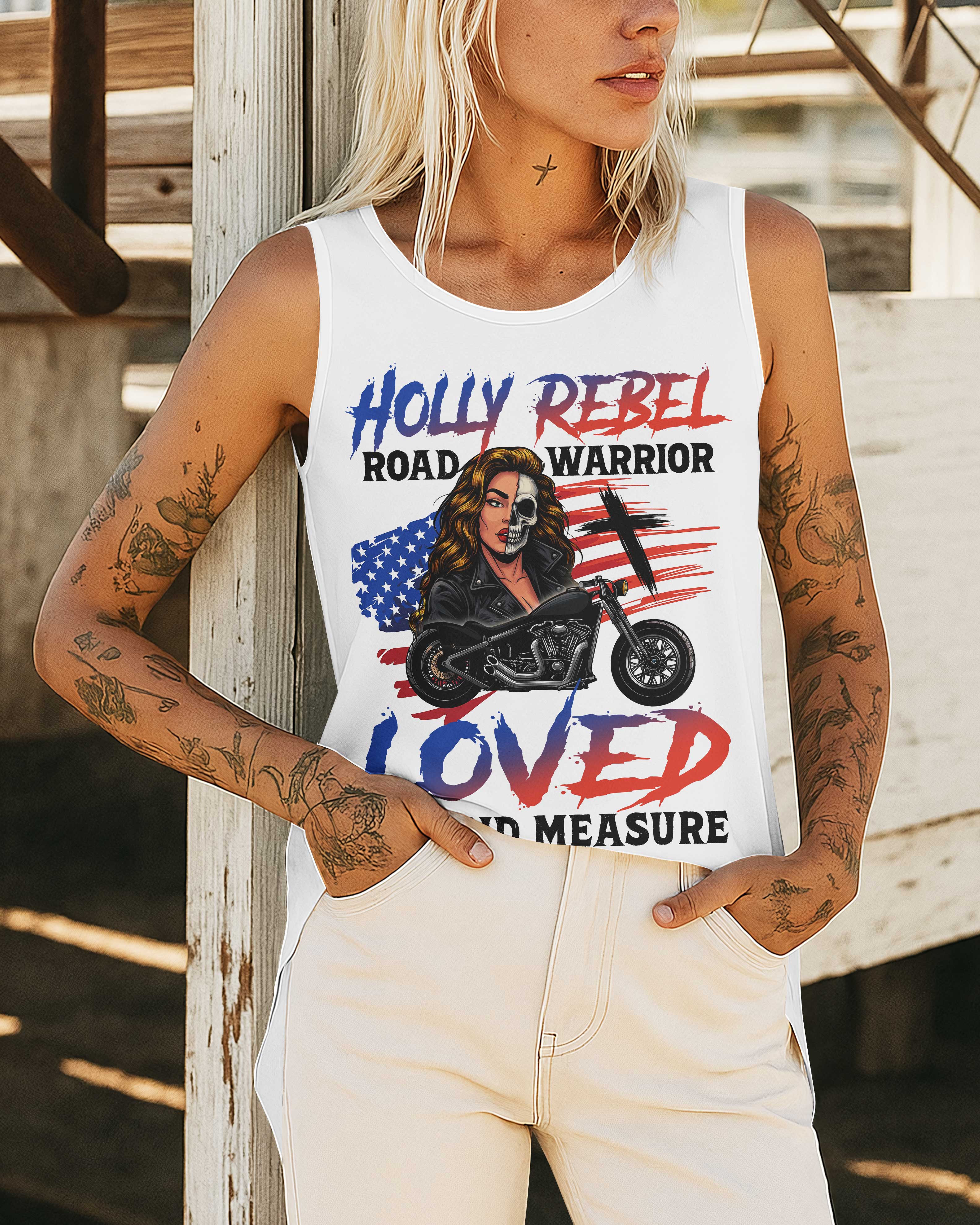 Holly Rebel Road Warrior Cut Out Wrap Back Tank Top