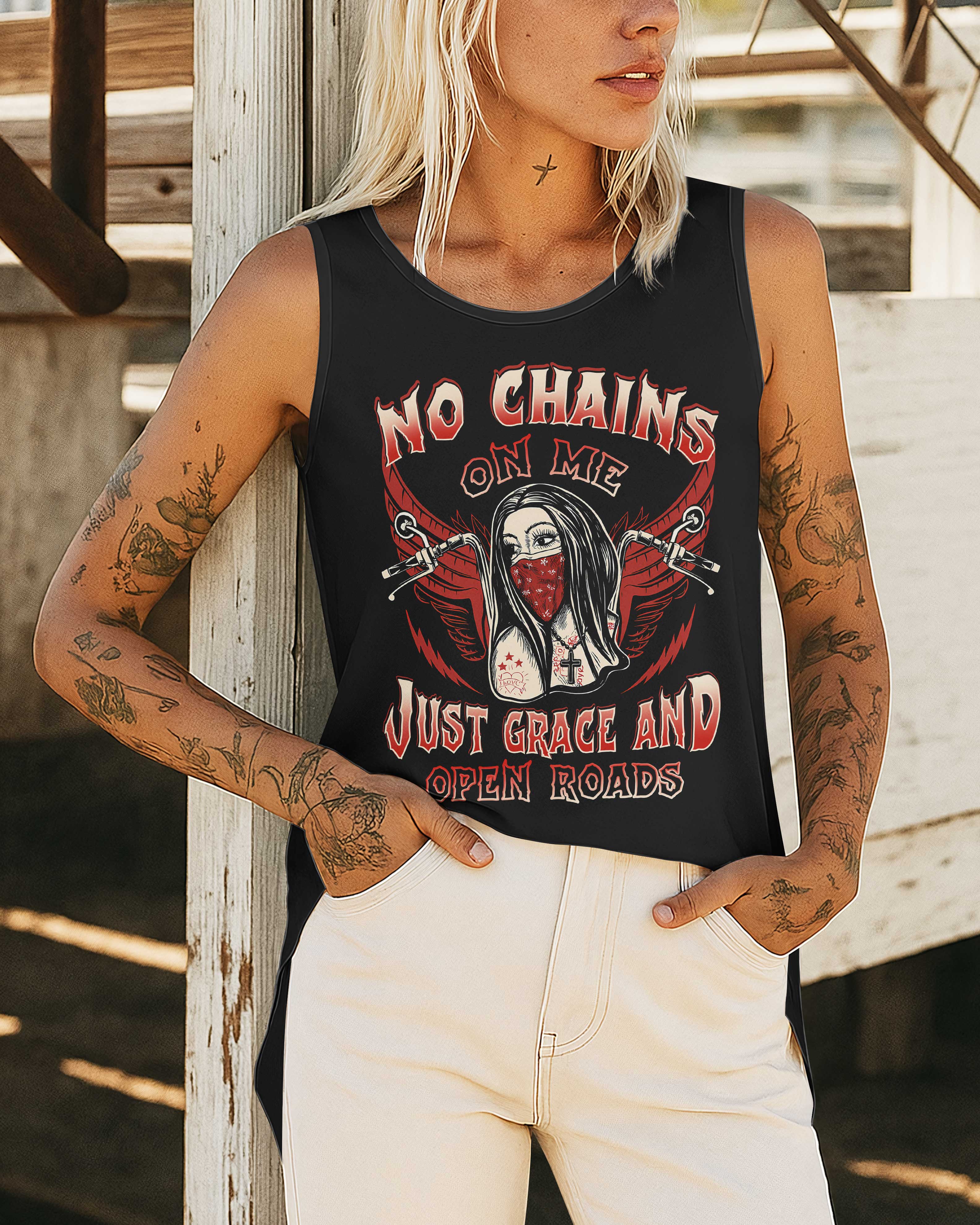 No Chains On Me Cut Out Wrap Back Tank Top