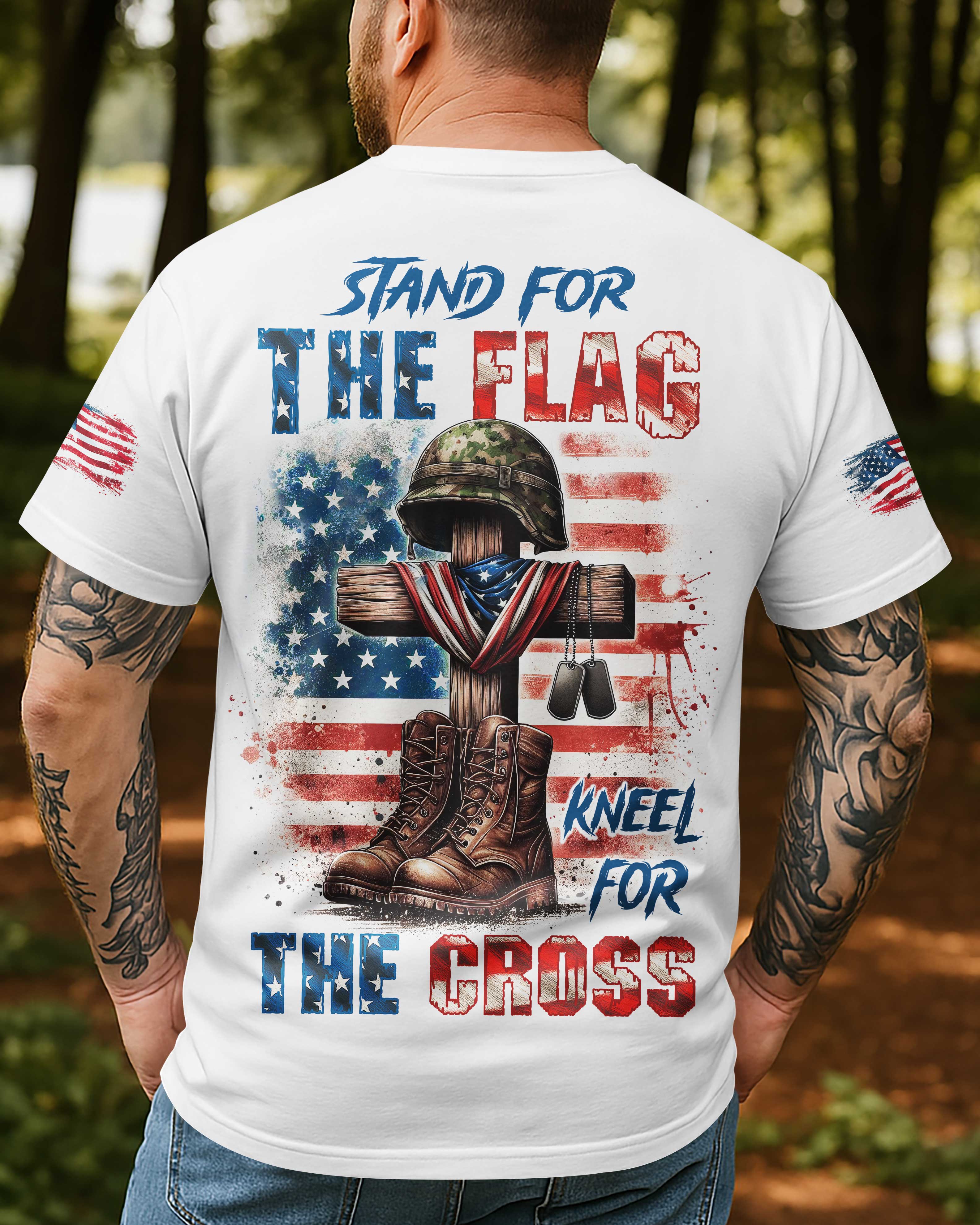 Stand For The Flag Kneel For The Cross T-Shirt