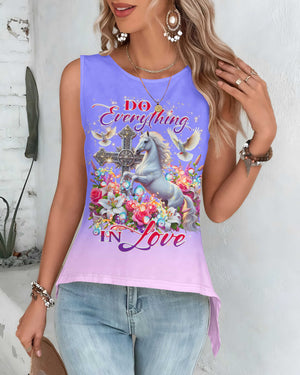 Do Everything In Love All Over Print Cut Out Wrap Back Tank Top