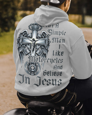 I Am A Simple Man I Like Motorcycles And Believe In Jesus Hoodie