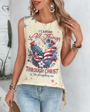 I Can Do All Things Through Christ All Over Print Crop Out Wrap Back Tank Top