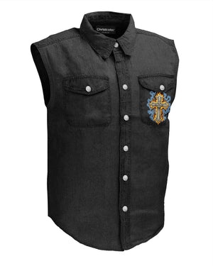 Christ's Outlaws For Sleevesless Denim Shirt