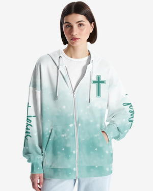 Jesus Is My Living Hope All Over Print Zip Hoodie