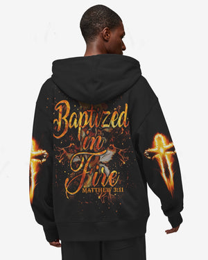 Baptized In Fire All Over Print Zip Hoodie