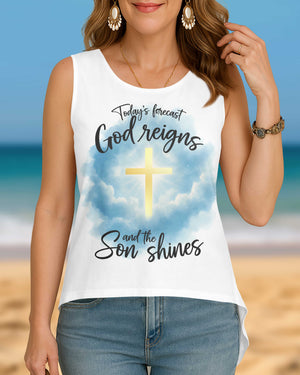 Today's Forecast All Over Print Crop Out Wrap Back Tank Top