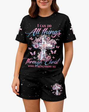 I Can Do All Things Through Christ All Over Print Summer Set