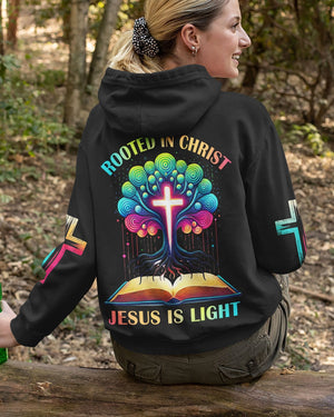 Rooted In Christ Jesus Is Light All Over Print Zip Hoodie