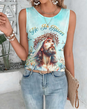 He Is Risen All Over Print Cut Out Wrap Back Tank Top